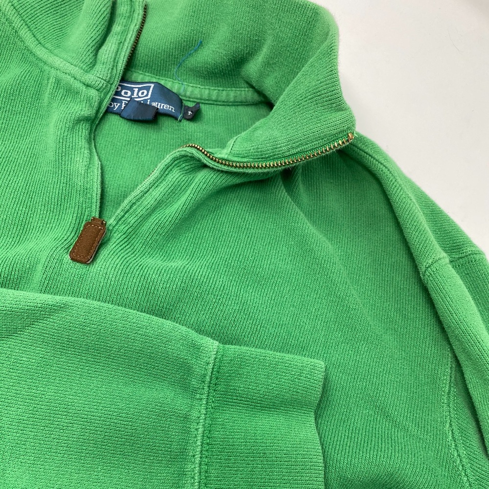 Vintage Green Polo 1/4 Zip Long Sleeve